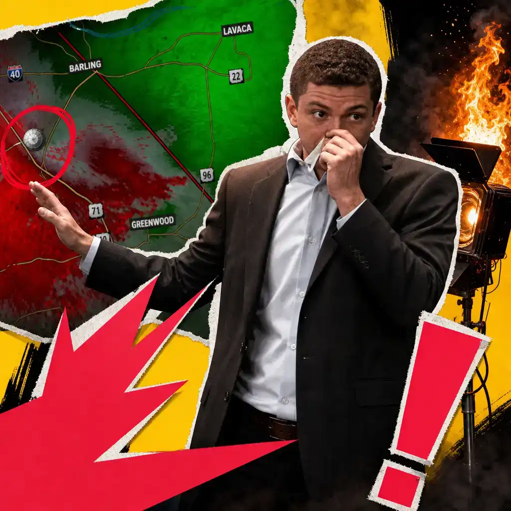 Arkansas Meteorologist Stays On Air During Fire