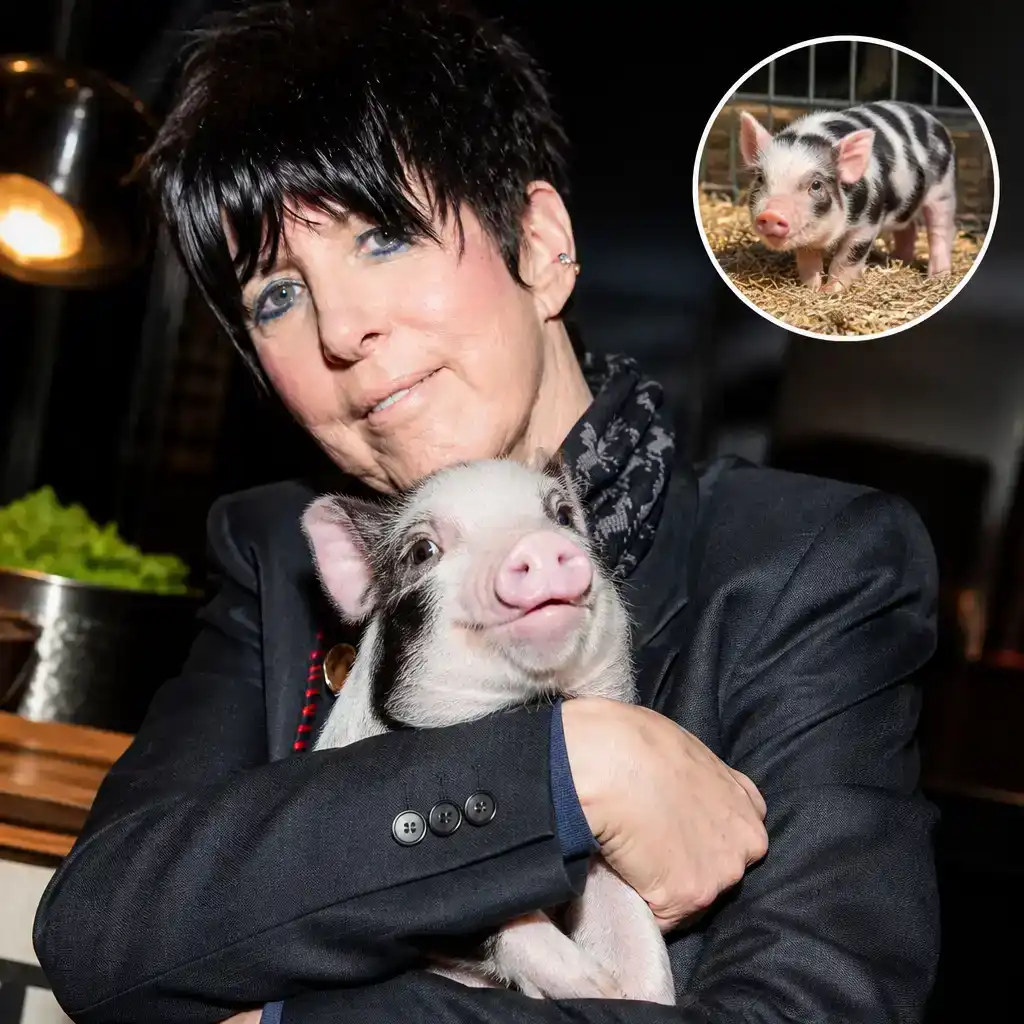Diane Warren Adopts a Viral Piglet at Auction