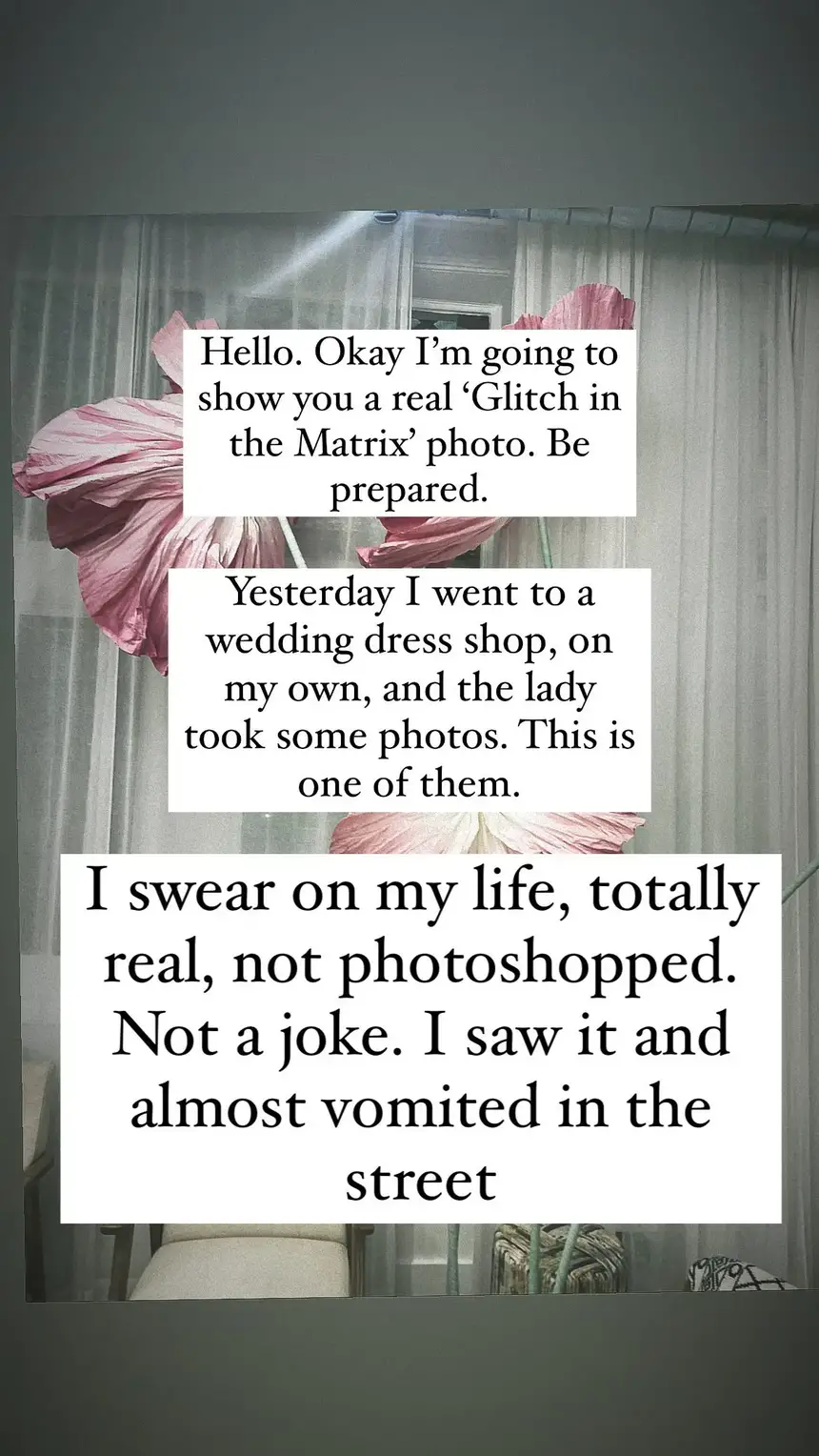 The photo completely freaked her out.