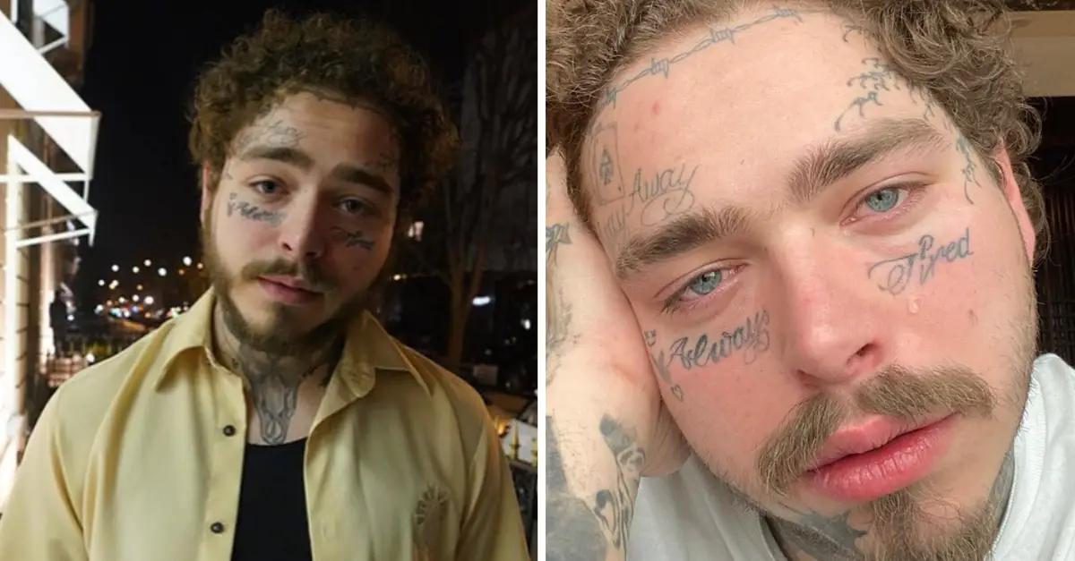 Post Malone Looks Completely Different Without Face Tattoos
