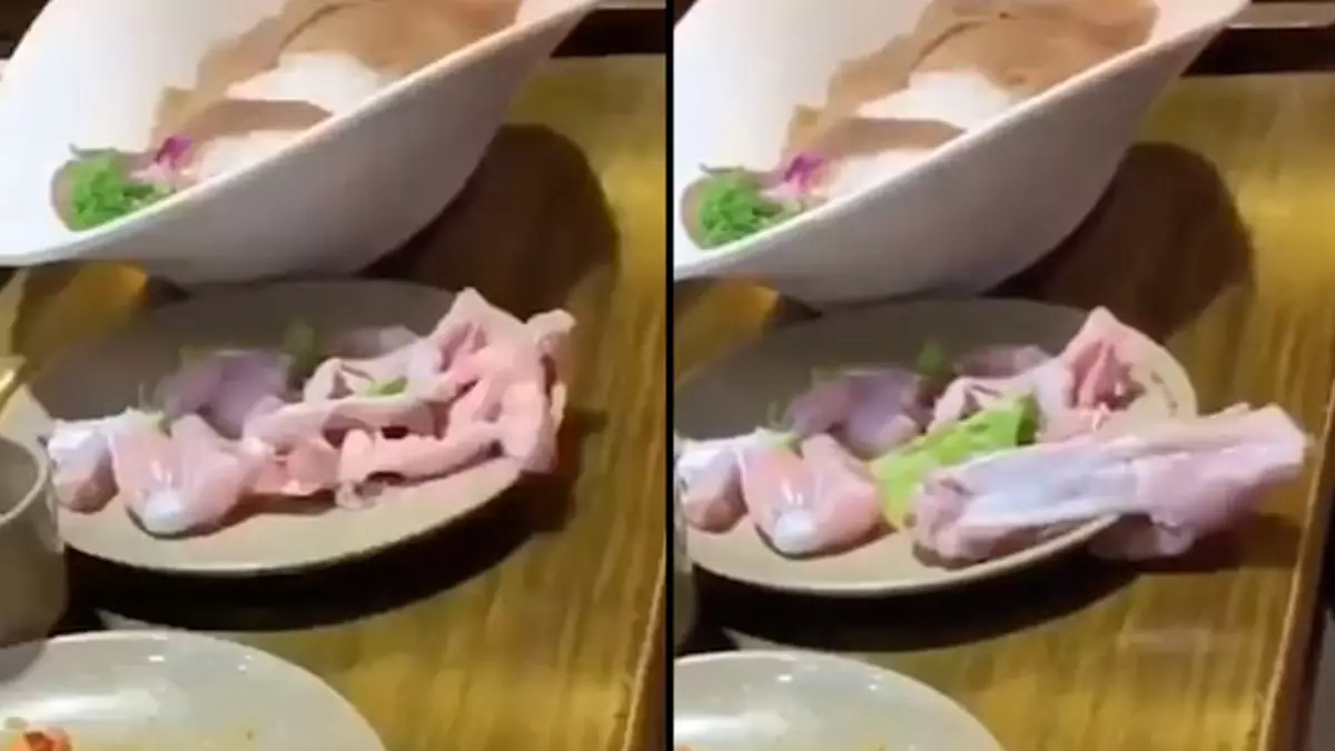 Horrifying Moment ‘Zombie’ Meat Crawls Off Restaurant Plate As Customers Scream