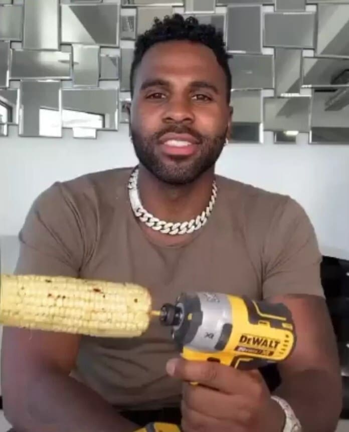 Jason Derulo Knocks Teeth Out While Eating Corn With A Power Drill In Strange Video