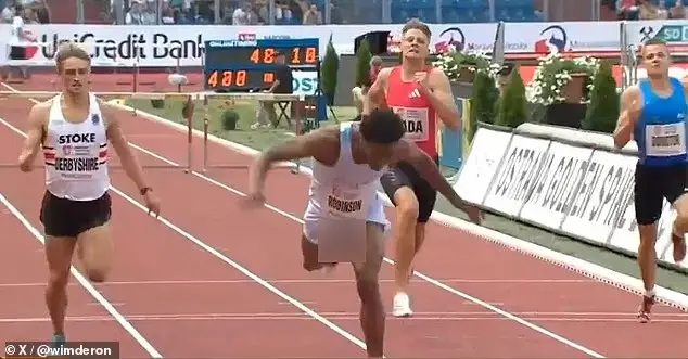 American Sprinter Wins 400m Hurdle Race Despite Manhood Being Being Exposed For Entire Race