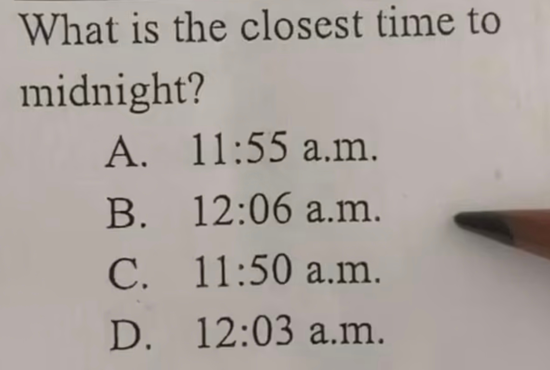 Child’s Math Question asking ‘What’s The Closet Time To Midnight’ Is Baffling Everyone