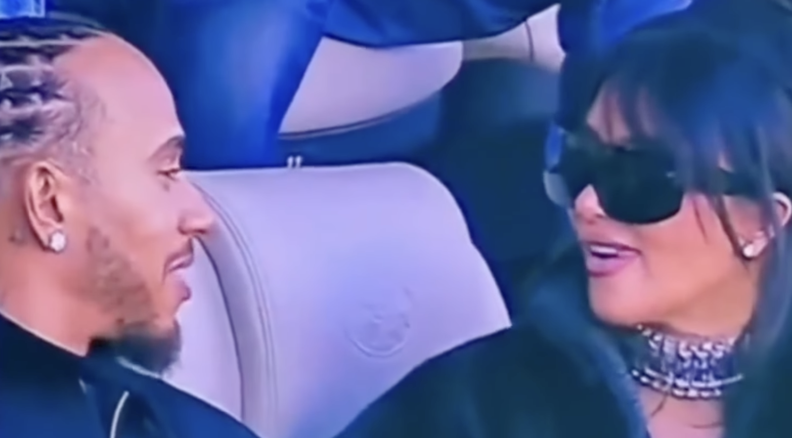 Lip Reader Reveals What Lewis Hamilton whispered to Kim Kardashian at the Super Bowl